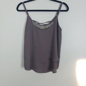 Studio Y taupe cami with rhinestones B3